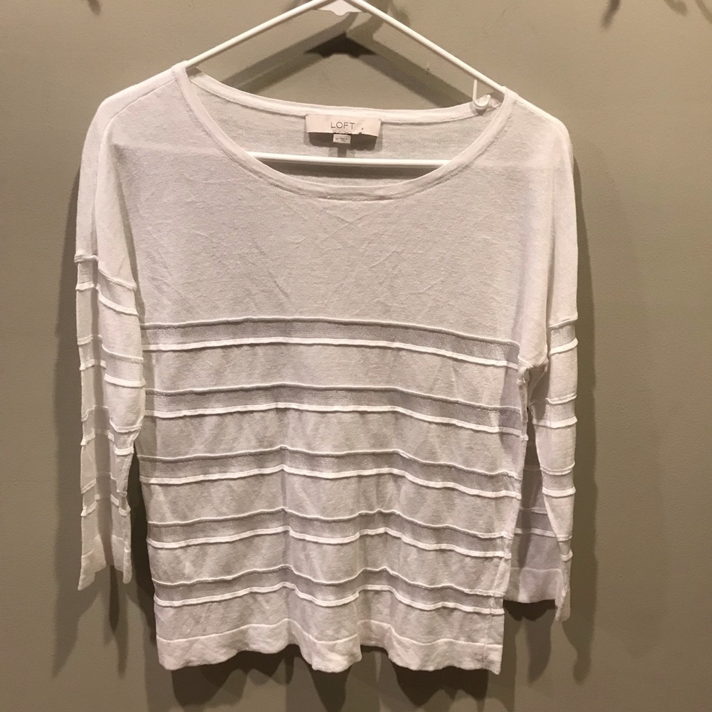 Loft Linen/ Rayon Sweater/Coverup White Med